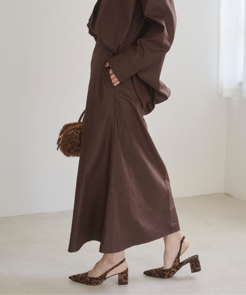 ANGIE セットアップ 夏 「2点セット」レザーライクシャツ＆スカート