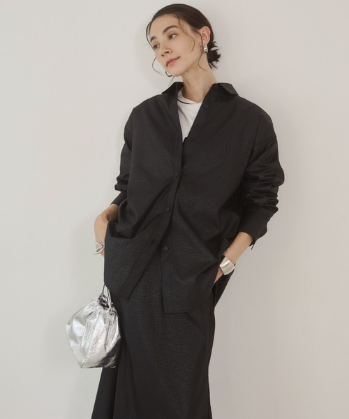 ANGIE セットアップ 「2点セット」レザーライクシャツ＆スカート