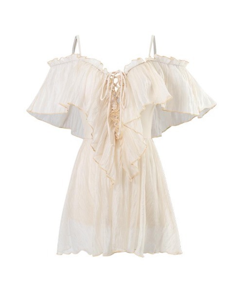 水着 ビッグフリル オフショルダー ワンピース レディース : ZOZOTOWN