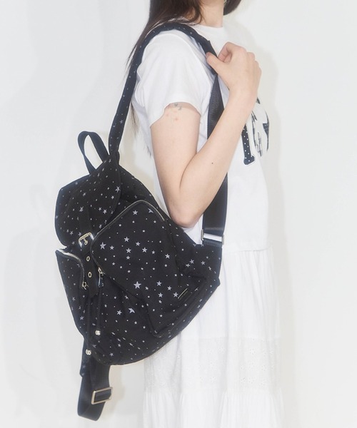 韓国商品/ILLIGO パターン バックル バックパック (星) ILLIGO デイバック リュック 「ILLIGO」パターン バックル