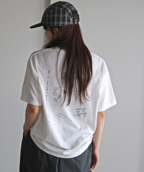 tシャツ バックロゴデザインカラフルTシャツ レディース