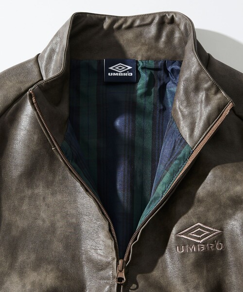 【限定】ブルゾン UMBROアンブロ 別注 PUレザージャケット　ブラウン FREAK'S STORE（フリークスストア） ブルゾン アウター UMBRO