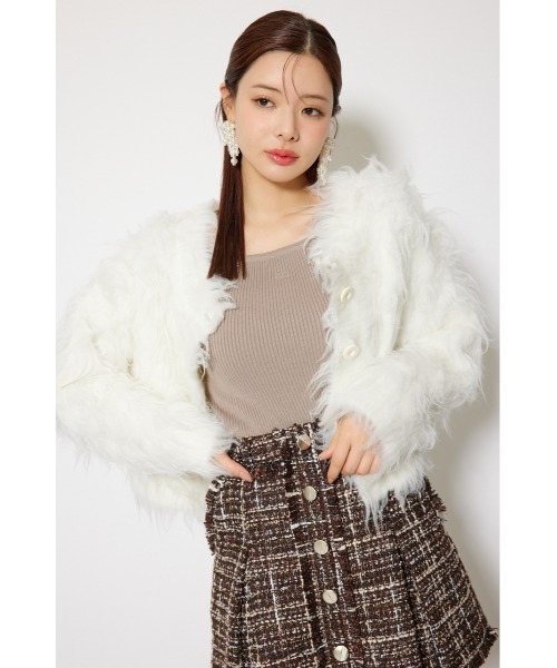 リエンダ　カーディガン rienda カーディガン 「2025AW」2WAYロングシャギーショート