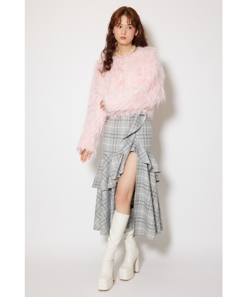カーディガン 2WAYロングシャギーショートニットカーディガン 秋服 レディース rienda カーディガン 2WAYロングシャギーショートニット