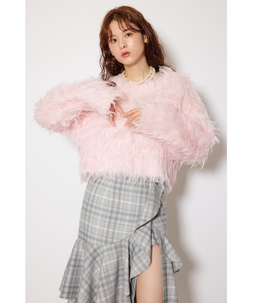 カーディガン 2WAYロングシャギーショートニットカーディガン 秋服 レディース rienda カーディガン 2WAYロングシャギーショートニット