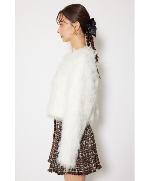 カーディガン 2WAYロングシャギーショートニットカーディガン 秋服 レディース rienda カーディガン 2WAYロングシャギーショートニット