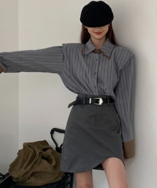 「Sibra」 長袖シャツ M グレー レディース
