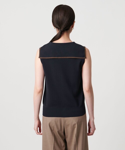 ニット セーター スカラップ セーラー ノースリーブ ニット ‐ウォッシャブル‐ レディース UNITED ARROWS ニット セーター スカラップ セーラー