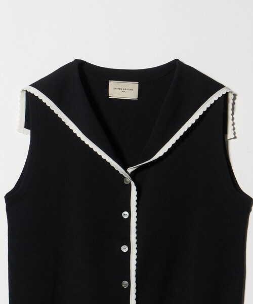 【新品タグ付】UNITED ARROWS ニット ノースリーブ UNITED ARROWS ニット セーター スカラップ セーラー