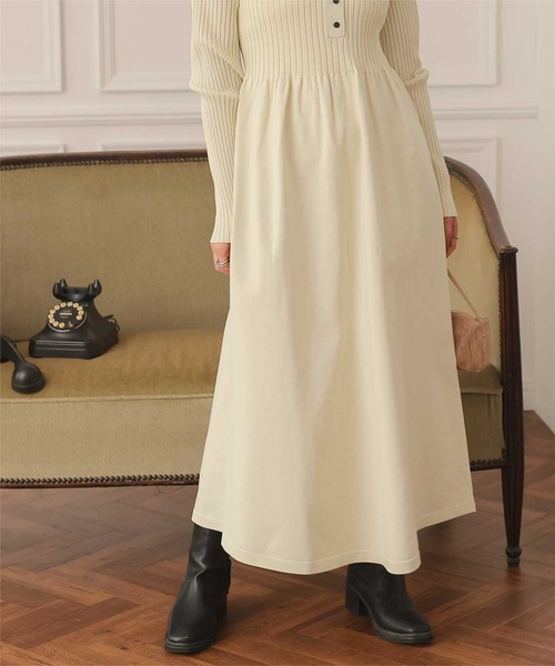 titivate（ティティベイト） ワンピース ヘンリーネックデザインニット