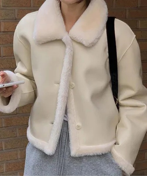 コート アウター リバーシブルエコムートンジャケット レディース