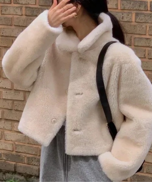 コート アウター リバーシブルエコムートンジャケット レディース