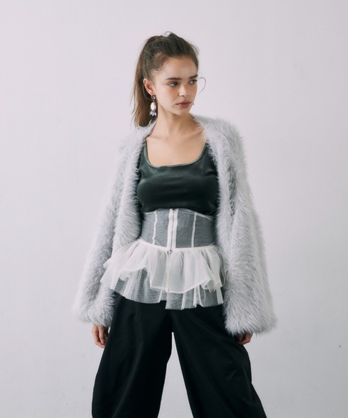 「J1U by LA BELLE ETUDE」 ノースリーブトップス FREE ブラック レディース_画像8