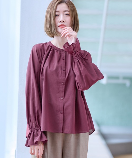 ブラウス AOYAMA ブラウス シャツ 長袖 シアーブラウス レディース : ZOZOTOWN