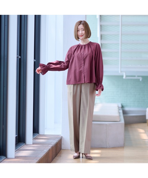 AOYAMA ブラウス シャツ 長袖 シアーブラウス レディース : ZOZOTOWN