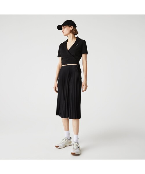 「LACOSTE L!VE」 半袖ポロシャツ 34 ホワイト レディース_画像2