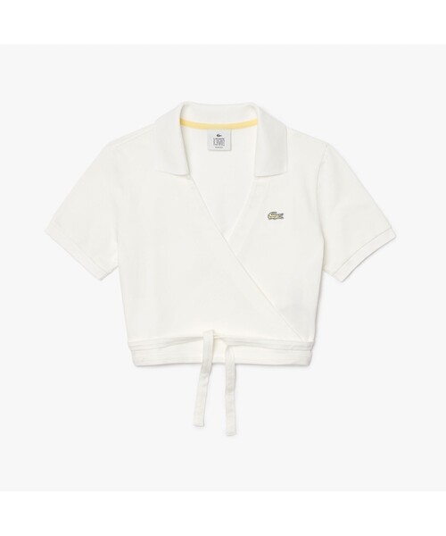「LACOSTE L!VE」 半袖ポロシャツ 34 ホワイト レディース_画像7