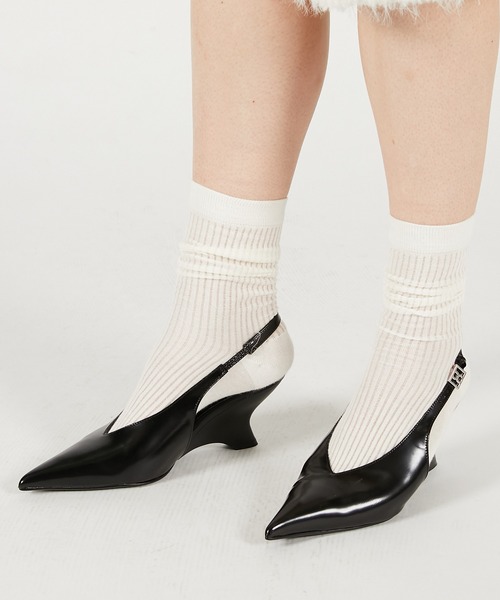 パンプス ミュール Vカットウェッジパンプス / V-Cut Wedge Pumpsの画像