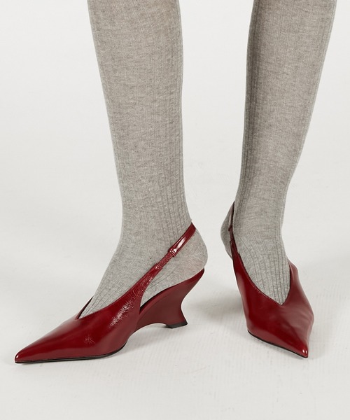 パンプス ミュール Vカットウェッジパンプス / V-Cut Wedge Pumpsの画像