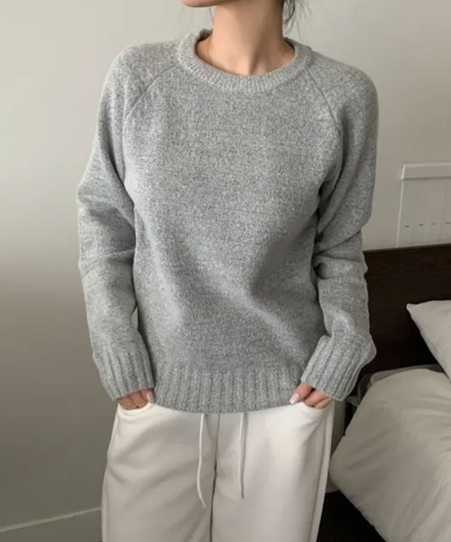 ニットセーター 長袖 ラグラン ニット セーター 「Good Riddance」ラグランスリーブ クルーネック