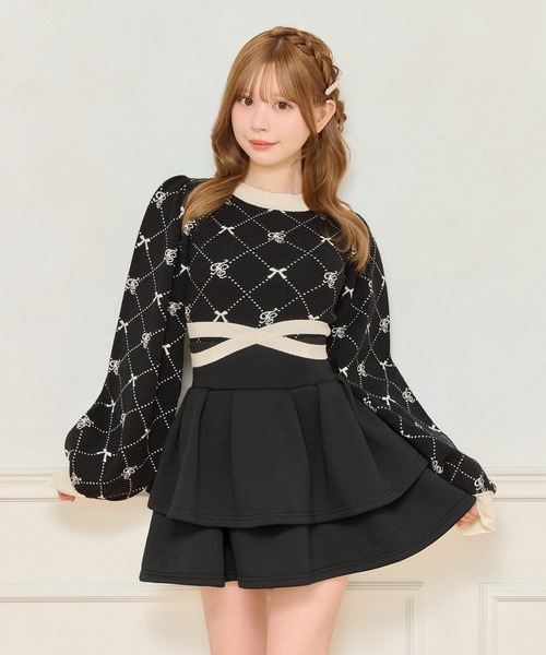 ビジュー付きバックリボンニット♡ ビッグリボンバックオープンニットトップス – Darich
