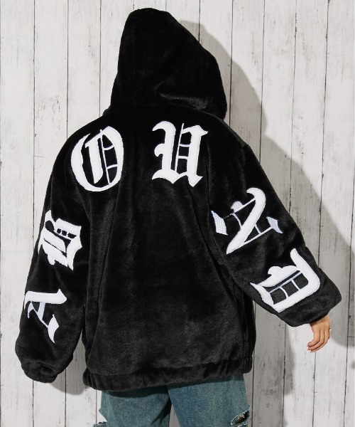 ブルゾン アウター 「バックロゴ×ボリュームフード」レディース ファー