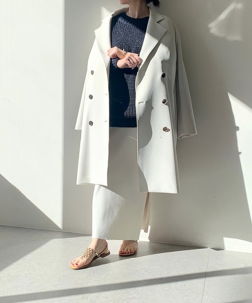 「Whim Gazette」 チェスターコート FREE ホワイト レディース_画像2