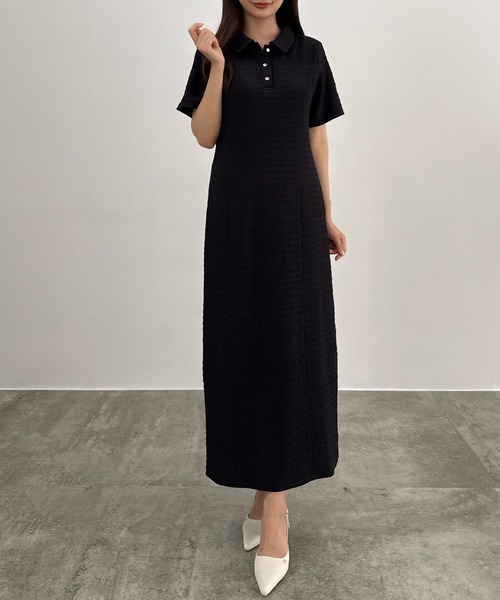 CENEA（セネア） ワンピース 半袖 「選べる」ストレッチジャガードポロ