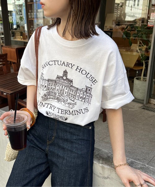 「DISCOAT」 半袖Tシャツ FREE ホワイト レディース_画像2