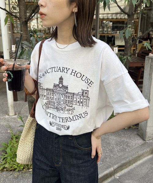「DISCOAT」 半袖Tシャツ FREE ホワイト レディース_画像6