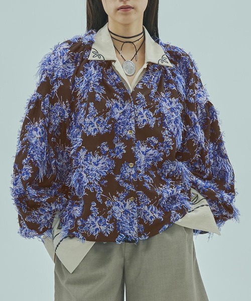 ROSE BUD（ローズバッド） ブラウス シャツ (mag.by c)FLOWER JACQUARD
