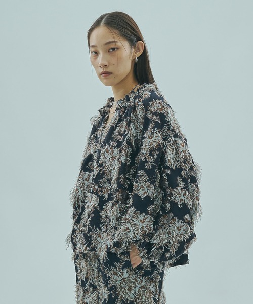 ROSE BUD（ローズバッド） ブラウス シャツ (mag.by c)FLOWER JACQUARD