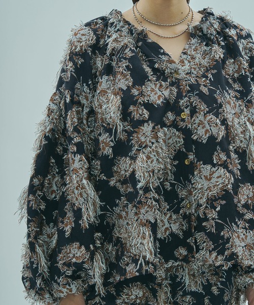 ROSE BUD（ローズバッド） ブラウス シャツ (mag.by c)FLOWER JACQUARD