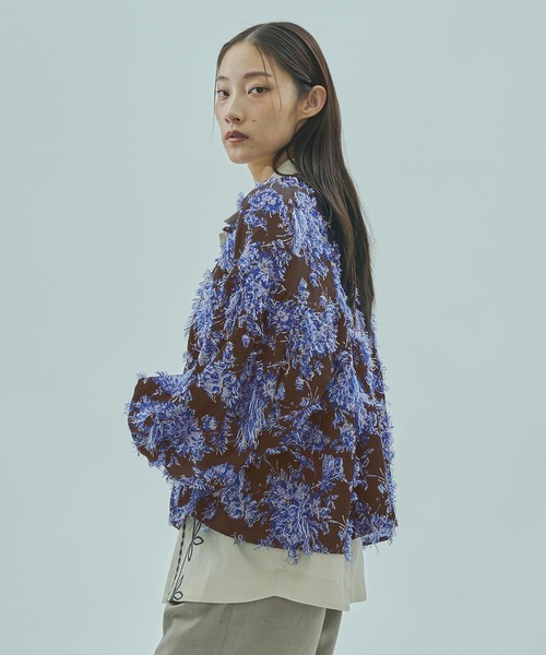 ROSE BUD（ローズバッド） ブラウス シャツ (mag.by c)FLOWER JACQUARD