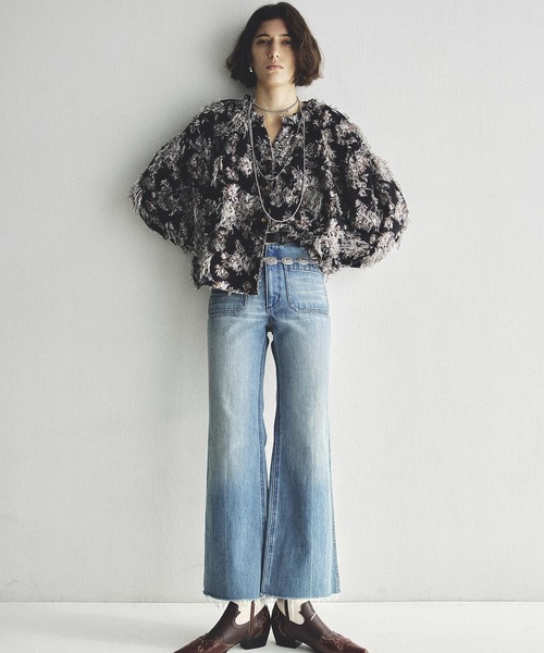 ROSE BUD（ローズバッド） ブラウス シャツ (mag.by c)FLOWER JACQUARD