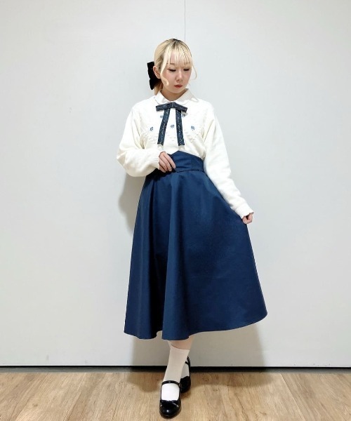F i.n.t（フィント） ニット セーター プチローズ刺繍ニットプル