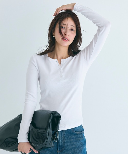 coca（コカ） ヘンリーネック tシャツ ヘンリーネックロングTシャツ 