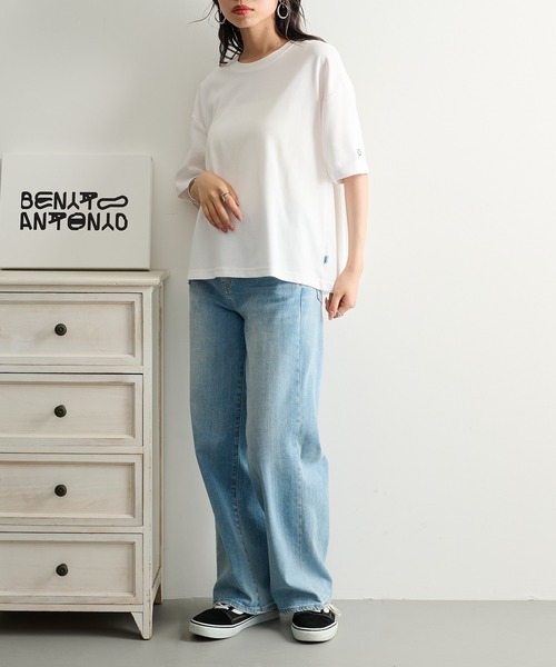 PLEATSPLEASEmist半袖 カットソー ターコイズ DISCUS tシャツ 半袖 速乾 「DISCUS」吸汗速乾クロップドTシャツ