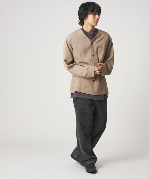 cen. セン　ノーカラーステッチブルゾンシャツ CITEN（シテン） ジャケット ノーカラージャケット 「CITEN」カラー