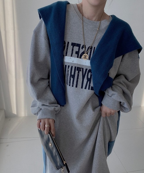 「N.s」 長袖ワンピース FREE ブラック レディース_画像7