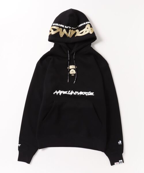 「AAPE BY A BATHING APE」 プルオーバーパーカー MEDIUM ブラック メンズの画像