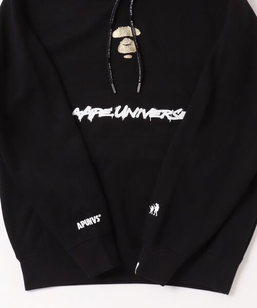 「AAPE BY A BATHING APE」 プルオーバーパーカー MEDIUM ブラック メンズの画像