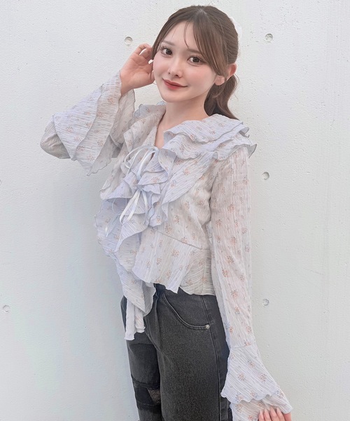 NOMAE（ノーマエ） ブラウス シャツ ラッフルリボンブラウス 