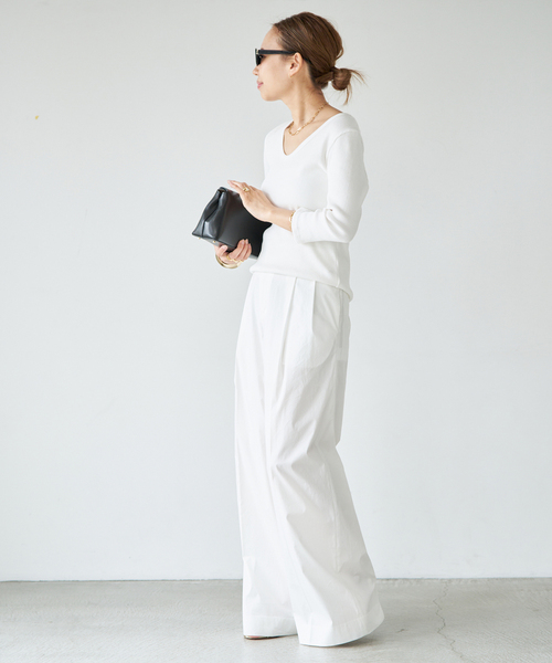 Deuxieme Classe（ドゥーズィエムクラス） tシャツ Rib Open Neck プル