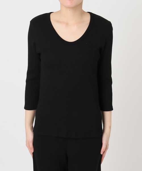 ★新品・タグ付★Rib Open Neck プルオーバー Rib Open Neck プルオーバー（Tシャツ/カットソー）｜Deuxieme Classe