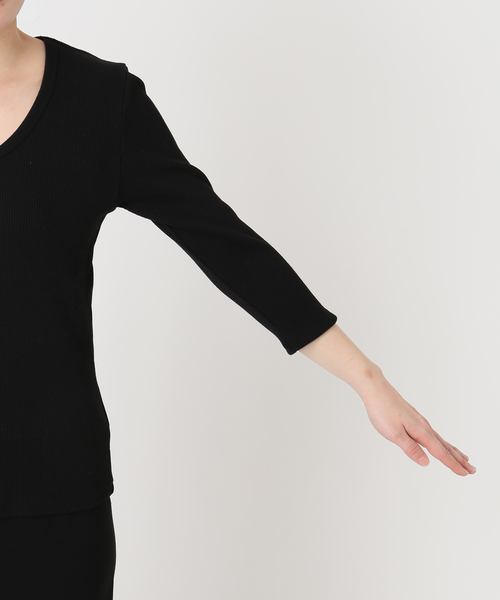 Deuxieme Classe（ドゥーズィエムクラス） tシャツ Rib Open Neck プル