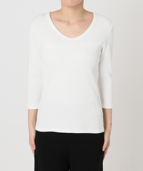 ★新品・タグ付★Rib Open Neck プルオーバー Rib Open Neck プルオーバー（Tシャツ/カットソー）｜Deuxieme Classe