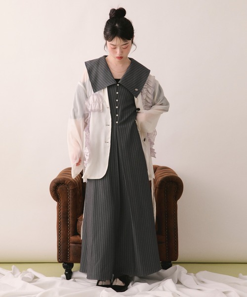 loin nuit ワンピース 夏 半袖 big collar puff onepiece / ビック