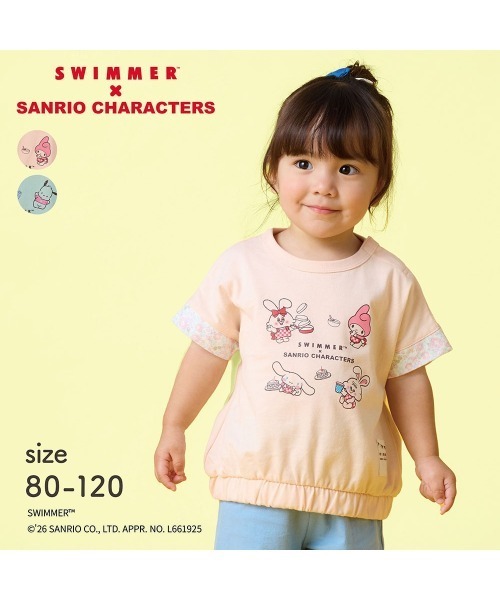 SWIMMER（スイマー） tシャツ SWIMMER×サンリオキャラクターズ 袖口
