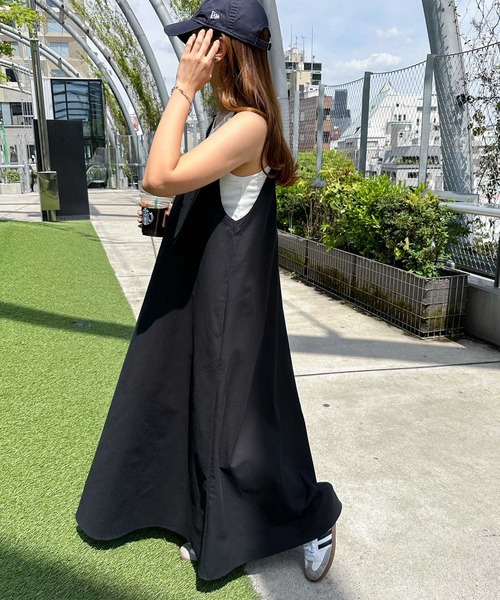 「andme」 「alma design」サロペットスカート M ブラック レディース_画像6